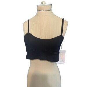 Athleta Well Rested Rib Sleep Bra Black Small